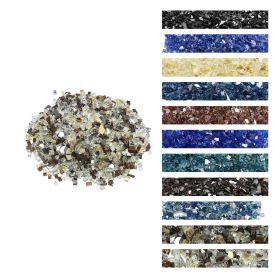 VEVOR Fire Glass, 10 LBS / 4.5 KG High-Temperature Resistant Fireplace Rocks, 1/2-Inch / 12.7 mm Reflective Firepit Glass Rock, High Luster Stone Land