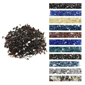VEVOR Fire Glass, 10 LBS / 4.5 KG High-Temperature Resistant Fireplace Rocks, 1/2-Inch / 12.7 mm Reflective & Smokeless Firepit Glass Rock, High Luste