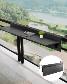 VEVOR Balcony Hanging Table, 12 x 59 in Folding Balcony Railing Table, Outdoor Balcony Bar Table for Railings, 50 lbs Loading, Fit Railing from 1" to