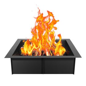 VEVOR Fire Pit Ring, 42x42 in Outer/36x36 in Inner Diameter, 10inch Height Square Fire Pit Insert, Heavy Duty Carbon Steel Liner DIY Campfire Ring abo