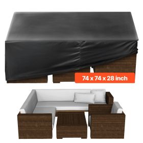 VEVOR Patio Furniture Cover, 420D Heavy Duty Waterproof Outdoor Dining Table and Chairs Cover, Large Squre Patio Table Covers with Air Vent for All We