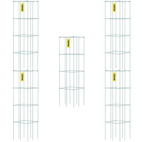 VEVOR Tomato Cages, 11.8" x 11.8" x 46.1", 5 Packs Square Plant Support Cages, Green PVC-Coated Steel Tomato Towers for Climbing Vegetables, Plants, F