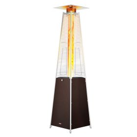 VEVOR Patio Heater for Outdoor Use, 48000BTU Pyramid Propane Heater w/Wheels, Quartz Glass Tube Outdoor Patio Flame Heater for Patio, Party, Backyard,