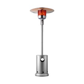 VEVOR Patio Heater for Outdoor Use, 50000BTU Propane Heater Tall Hammered With Round Table Design, Metal Burner and Wheels, Fixed Outdoor Patio Flame