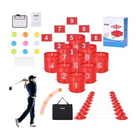 VEVOR Backyard Golf Game, 9 Hole Golf Course, Golf Game Practice Games, Golf Chipping Game for Family, Adults and Kids, Portable Outdoor Yard Golf Gam
