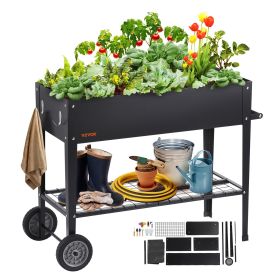 VEVOR Raised Garden Bed, 42.5 x 19.5 x 31.5 inch Galvanized Metal Planter Box, Elevated Outdoor Planting Boxes with Legs, for Growing Flowers/Vegetabl