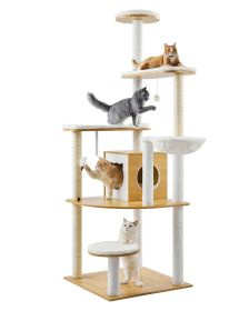 VEVOR Large Cat Tree, 68.9 inches Tall, Cat Tower, Multi-level Cat Condo Furniture Activity Center with Cozy Perches, Sisal Scratching Posts, Hammock,