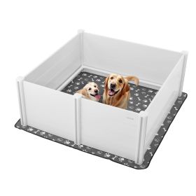 VEVOR Dogs Whelping Box, 60 x 60 x 24 inch, Plastic PVC Puppies Playpen with Height Adjustable Door and Washable Pee Pad, Anti-Deformation Indoor Pupp
