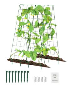 VEVOR Cucumber Trellis for Climbing Plants, 46" x 32" Foldable Cucumber Trellis Set with Plant Clips, Metal Garden Trellis for Raised Bed, Outdoor Pla