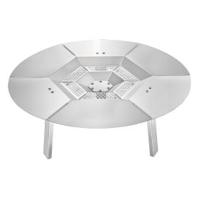 VEVOR Fire Pit Heat Deflector for Solo Stove Yukon, 25 inch Bonfire Round for Wood Burning Fire Pit, 304 Stainless Steel Heat Diffuser, Detachable Bur