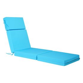 VEVOR Chaise Lounge Cushion, 72 x 21 x 4 in, Set of 2 Outdoor Lounge Chair Cushions, Waterproof & Fade-Resistant, Sun Lounger Cushions with Ties, Thic