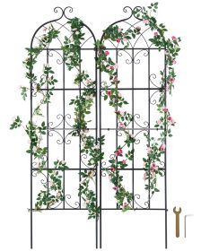 VEVOR Garden Trellis for Climbing Plants, 71 x 20 in, 2 Packs Rustproof Metal Garden Flower Trellis, Outdoor Climbing Rose Trellis Cucumbers Support,