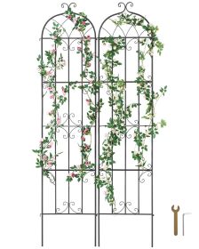 VEVOR Garden Trellis for Climbing Plants, 87 x 20 in, 2 Packs Rustproof Metal Garden Flower Trellis, Outdoor Climbing Rose Trellis Cucumbers Support,
