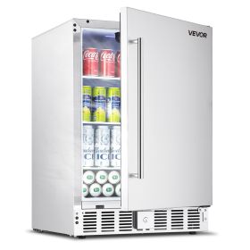 VEVOR 24-Inch Indoor/Outdoor Beverage Refrigerator, 150 QT Freestanding or Undercounter Beverage Fridge, 180 Cans Built-in Beer Fridge with Stainless