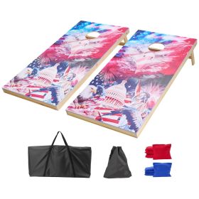 VEVOR Cornhole Set, 4x2 ft Corn Hole Game Boards, Solid Wood Portable Toss Board, Indoor and Outdoor Cornhole Play for Adults, Include 8 Bean Bags and