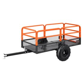 VEVOR Garden Utility Trailer, 22 Cu. Ft. & 1600lbs, ATV UTV Trailer, Tow Behind Steel Dump Trailers, Removable Rear Panel, Heavy Duty Pull Behind Yard