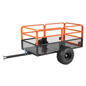 VEVOR Garden Utility Trailer, 28 Cu. Ft. & 1800lbs, ATV UTV Trailer, Tow Behind Steel Dump Trailers, Removable Rear Panel, Heavy Duty Pull Behind Yard