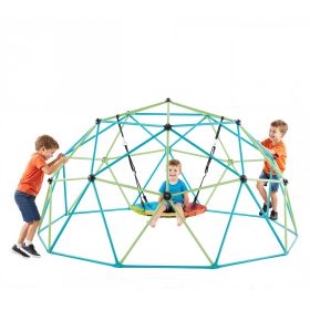 VEVOR Climbing Dome, 10FT Geometric Dome Climber with Saucer Swing, 1000LBS Loading Kid's Jungle Gym Playground, Easy-Assembly Outdoor Backyard Climbi