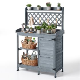 VEVOR Potting Bench Table, Outdoor Gardening Wooden Workstation with Storage Cabinet, Storage Shelves, 43 x 18 in Wood Tabletop, Garden Planting Work