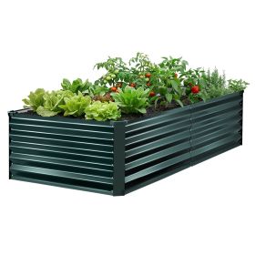VEVOR Galvanized Raised Garden Bed, 6.67 x 3.35 x 1.51 ft, Rectangular Metal Planter Box Kit Outdoor, Rustproof Elevated Planting Box with Gloves, Alu