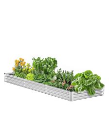 VEVOR Metal Raised Garden Bed, 12 x 4 x 1 ft Outdoor Galvanized Planter Box, with Open Bottom, Large Planter Raised Bed for Gardening Vegetables, Flow