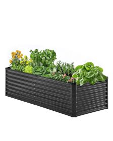 VEVOR Metal Raised Garden Bed, 6 x 3 x 2 ft Outdoor Galvanized Planter Box, with Open Bottom, Large Planter Raised Bed for Gardening Vegetables, Flowe