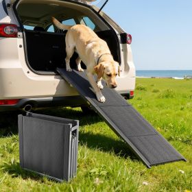 VEVOR Dog Ramp for Cars, 71" L x 17" W, Folding Pet Ramps for Medium & Large Dogs up to 250lbs, Pet Stair Ramp with Non-Slip Oxford Fabric Surface, Po