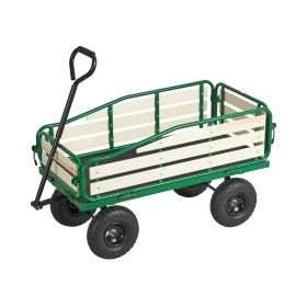 VEVOR Pull-Along Wagon for Kids, 39 in Toddler Wagons with Foldable Wooden Panel & Handle, Supports up to 551 lbs, 10" All-Terrain Tires, Utility Wago