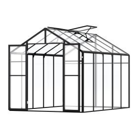 VEVOR Polycarbonate Greenhouse, 8 x 10 Ft, Outdoor Greenhouse with 2 Vent Windows, Pavilion Styled Greenhouse with Hinged Door, Aluminum Large Walk-in