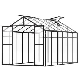VEVOR Polycarbonate Greenhouse, 8 x 12 Ft, Outdoor Greenhouse with 2 Vent Windows, Pavilion Styled Greenhouse with Hinged Door, Aluminum Large Walk-in