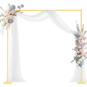 VEVOR Arch Backdrop Stand, 8 x 8 ft, Stable Structure, Easy Assembly, Square Gold Metal Arch Backdrop Stand for Wedding, Birthday Party, Graduation, H