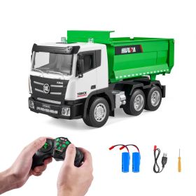 VEVOR RC Dump Truck Toy, 9-Channel 1:18 Scale, Remote Control Dump Truck RC Construction Vehicle Truck Toy with Light & 2 Rechargeable Batteries Birth