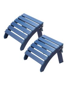 VEVOR Adirondack Ottoman Set of 2, 18.7L x 18.9W x 13.8H Inch HDPE Plastic Folding Adirondack Ottoman, Weather-Resistant Foot Rest for Adirondack Chai