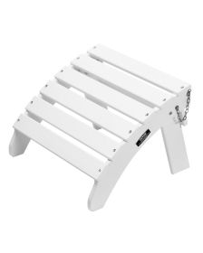 VEVOR Adirondack Ottoman, 17.7L x 19.7W x 13.8H Inch HDPE Plastic Folding Adirondack Ottoman, Weather-Resistant Foot Rest for Adirondack Chair, Widely