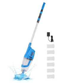 VEVOR Pool Vacuum, 26 GPM Handheld Cordless Hot Tub Vacuum with Extension Pole, for Deep Cleaning & Strong Suction, Rechargeable Pool Cleaner, Running