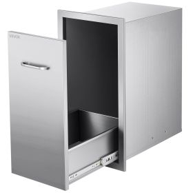 VEVOR Outdoor Kitchen Trash Drawer, 13.54"W x 19.61"D x 25.79"H Interior Storage, Multi-Purpose Outdoor Kitchen Drawers Stainless Steel, 55 lbs Max Ca