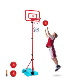 VEVOR Kids Basketball Hoop, Height Adjustable, Portable Basketball Court with Fillable Base, Indoor and Outdoor Backyard Sport Game, Toddler Basketbal