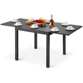 VEVOR Expandable Outdoor Patio Dining Table, 3263 inch Rectangular Backyard Bistro Tables for 4-6, Aluminum Frame Metal Steel Slat , All-Weather Large