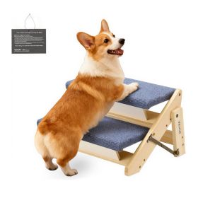 VEVOR Wood Pet Stairs, 2-Step Dog Stairs for Beds, Sofa & Cars, 110lbs Load Capacity, Floded Flat Design, Stable & Sturdy Cat & Dog Step Ladder for Sm