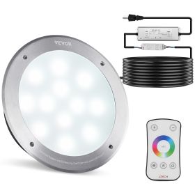 VEVOR 120V AC LED Pool Light, 10 Inch 40W, RGBW Color Changing Inground Swimming Pool Spa Light Underwater, with 50 FT Cord Remote Control, Fit for 10