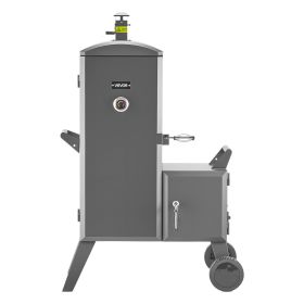 VEVOR Charcoal Offset Smoker, Heavy-Duty Steel BBQ Offset Smoker with Side Firebox, Movable Outdoor Barbecue Smokers with 6 Adjustable Grates, Thermom