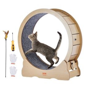 VEVOR Cat Exercise Wheel, Large Cat Treadmill Wheel for Indoor Cats, 35.8 inch Cat Running Wheel with Detachable Carpet and Cat Teaser for Running/Wal