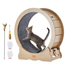 VEVOR Cat Exercise Wheel, Large Cat Treadmill Wheel for Indoor Cats, 29.5 inch Cat Running Wheel with Detachable Carpet and Cat Teaser for Running/Wal