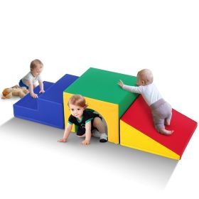 VEVOR Single Tunnel Climber, Toddler Playset, Foam Climbing Blocks for Toddlers, Kids Tunnel Maze with Stairs and Ramp, Indoor for Toddlers and Presch