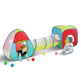VEVOR 3 in 1 Kids Play Tent with Tunnel for Boys, Girls, Babies and Toddlers, Indoor/Outdoor Pop Up Playhouse with Carrying Bag & Banding Straps as Bi