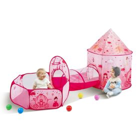 VEVOR 3 in 1 Kids Play Tent with Tunnel for Girls, Princes, Boys, Babies and Toddlers, Indoor/Outdoor Pop Up Playhouse with Carrying Bag & Banding Str
