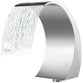 VEVOR Stainless Steel Pool Fountain 17.7 x 11.8 x 23.6 inches Pool Fountain Silver Pool Fountains for In Ground Pools Garden Outdoor Waterfalls Sheer