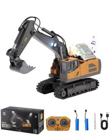 VEVOR Remote Control Excavator Toy, 11 Channel, 1:20 Scale Remote Control Digger Toy, RC Excavator with Lights & Sounds, Full Functional Construction