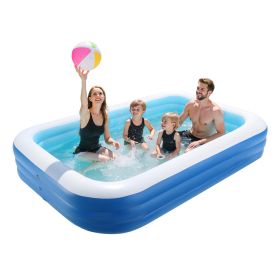 VEVOR Inflatable Pool, 118 x 67 x 20 inch Large Inflatable Swimming Pool, Family Large Swimming Pools with Repair Patches, Blow Up Pools for Kids, Adu