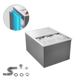 VEVOR Drop in Ice Chest, 24"L x 18"W x 13"H Stainless Steel Drop in Cooler, 57.8 Quart Commercial Ice Bin with Sliding Lid for Outdoor Kitchen Patio B